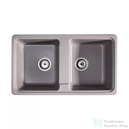 Lunart Nolen 79,5x46 cm-es öntött gránit mosogató medence szifon nélkül,Light grey 5999861632329