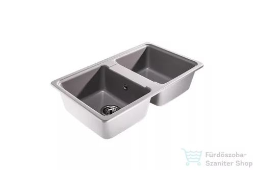 Lunart Nolen 79,5x46 cm-es öntött gránit mosogató medence szifon nélkül,Light grey 5999861632329