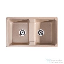   Lunart Nolen 79,5x46 cm-es öntött gránit mosogató medence szifon nélkül,Beige 5999861632336