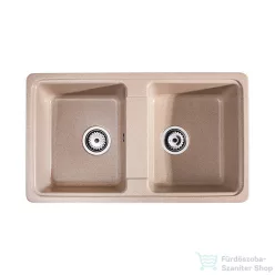   Lunart Nolen 79,5x46 cm-es öntött gránit mosogató medence szifon nélkül,Beige 5999861632336