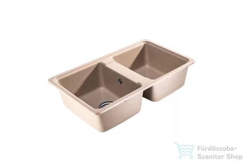 Lunart Nolen 79,5x46 cm-es öntött gránit mosogató medence szifon nélkül,Beige 5999861632336