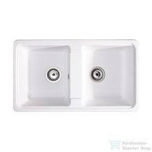   Lunart Nolen 79,5x46 cm-es öntött gránit mosogató medence szifon nélkül,Fehér 5999861632343