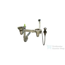   Lunart Basic dupla pop-up szifon túlfolyóval kétmedencés mosogatóhoz,5999861632428