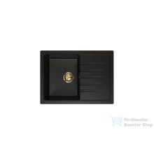   Lunart Judo 68x49,5 cm-es öntött gránit mosogató medence szifon nélkül,Golden black 5999861632565
