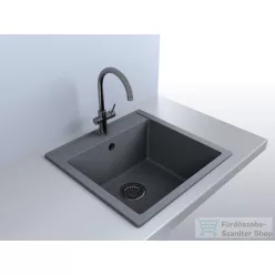   Lunart Aragorn 510 50,9x49,5 cm-es öntött gránit mosogató medence szifon nélkül,szürke 5999861632602