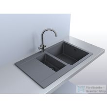   Lunart Theodore 78,6x48,9 cm-es öntött gránit mosogató medence gyümölcsmosóval,szifon nélkül,Szürke 5999861632824