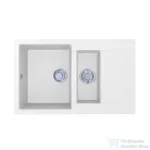 Lunart Theodore 78,6x48,9 cm-es öntött gránit mosogató medence gyümölcsmosóval,szifon nélkül,Pearl white 5999861632848