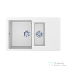   Lunart Theodore 78,6x48,9 cm-es öntött gránit mosogató medence gyümölcsmosóval,szifon nélkül,Pearl white 5999861632848