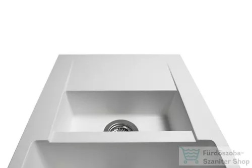 Lunart Theodore 78,6x48,9 cm-es öntött gránit mosogató medence gyümölcsmosóval,szifon nélkül,Pearl white 5999861632848