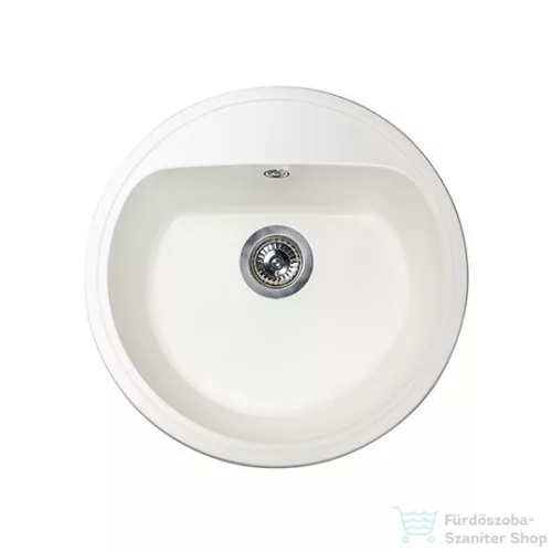 Lunart Otis 51,6 cm-es öntött gránit mosogató medence szifon nélkül,Pearl white 5999861632855