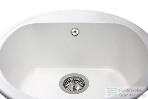Lunart Otis 51,6 cm-es öntött gránit mosogató medence szifon nélkül,Pearl white 5999861632855