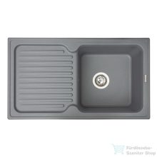   Lunart Dante 86,1x49x,6 cm-es öntött gránit mosogató medence szifon nélkül,Szürke 5999861632923