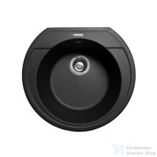   Lunart Alma 52,5x48,3 cm-es öntött gránit mosogató medence szifon nélkül,Fekete 5999861632947
