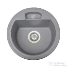 Lunart Carl 44,6 cm-es öntött gránit mosogató medence szifon nélkül,Szürke 5999861632992