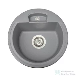   Lunart Carl 44,6 cm-es öntött gránit mosogató medence szifon nélkül,Szürke 5999861632992
