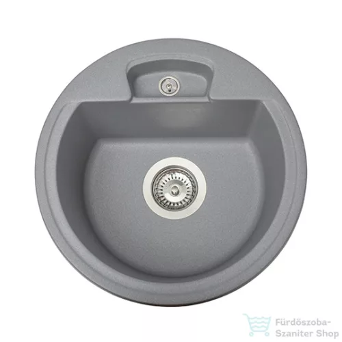 Lunart Carl 44,6 cm-es öntött gránit mosogató medence szifon nélkül,Szürke 5999861632992