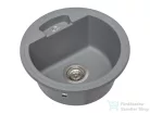 Lunart Carl 44,6 cm-es öntött gránit mosogató medence szifon nélkül,Szürke 5999861632992
