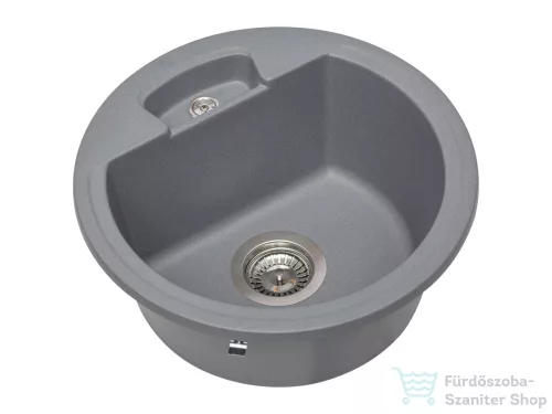 Lunart Carl 44,6 cm-es öntött gránit mosogató medence szifon nélkül,Szürke 5999861632992