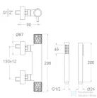 RamonSoler ODISEA JOYA fali termosztátos zuhany csaptelep zuhanyszettel, szálcsiszolt grafit 59D310465