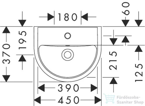 Hansgrohe GLADELAKE S 45x37 cm-es mosdó, fehér 60100450