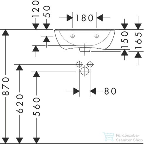 Hansgrohe GLADELAKE S 45x37 cm-es mosdó, fehér 60100450