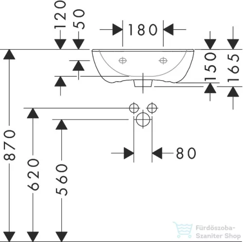 Hansgrohe GLADELAKE S 45x37 cm-es mosdó, fehér 60100450