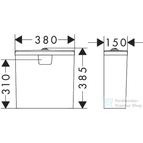 Hansgrohe GLADELAKE S monoblokkos wc tartály alsó vízbekötéssel, fehér 60110450