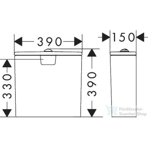 Hansgrohe ELUPURA Q monoblokkos wc tartály alsó vízbekötéssel, fehér 60141450