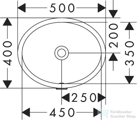 Hansgrohe XUNIVA D 50x40 cm-es alulról beépíthető mosdó csaplyuk nélkül,fehér 60152450