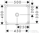 Hansgrohe XUNIVA Q 50x40 cm-es alulról beépíthető mosdó csaplyuk nélkül,fehér 60154450