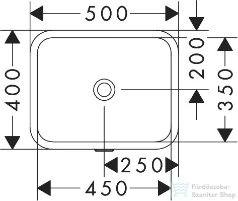 Hansgrohe XUNIVA Q 50x40 cm-es alulról beépíthető mosdó csaplyuk nélkül,fehér 60154450