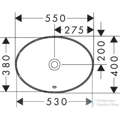 Hansrohe XUNIVA D 55x40 cm-es beépíthető mosdó,fehér 60156450