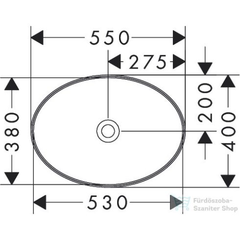 Hansgrohe XUNIVA D 55x40 cm-es pultra ültethető mosdó csaplyuk nélkül,fehér 60165450
