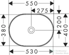 Hansgrohe XUNIVA U 55x40 cm-es pultra ültethető mosdó csaplyuk nélkül,fehér 60166450