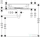 Hansgrohe XUNIVA Q 55x40 cm-es pultra ültethető mosdó csaplyuk nélkül,fehér 60168450