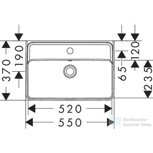 Hansgrohe XANUIA Q Compact 55x37 cm-es mosdó, fehér 60209450