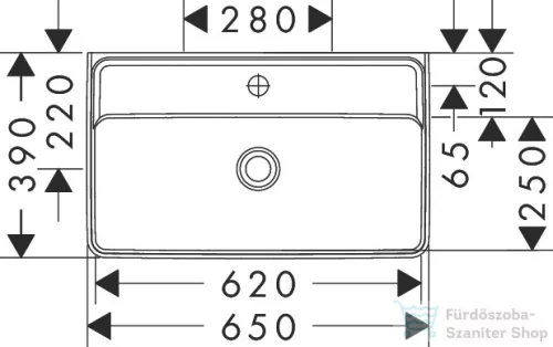 Hansgrohe XANUIA Q Compact 65x39 cm-es mosdó túlfolyó nélkül, fehér 60219450