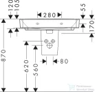 Hansgrohe XANUIA Q 70x48 cm-es mosdó csaplyuk nélkül, fehér 60222450
