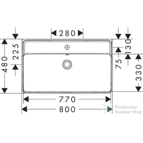Hansgrohe XANUIA Q 80x48 cm-es mosdó, fehér 60225450