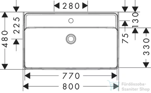 Hansgrohe XANUIA Q 80x48 cm-es mosdó túlfolyó nélkül, fehér 60227450
