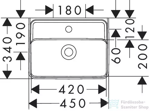 Hansgrohe XANUIA Q 45x34 cm-es mosdó túlfolyó nélkül, fehér 60230450