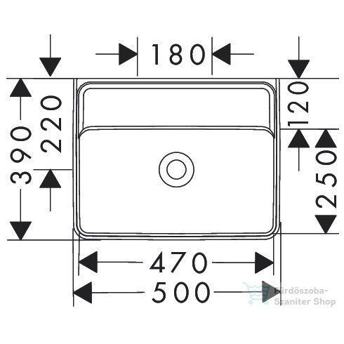 Hansgrohe XANUIA Q 50x39 cm-es mosdó csaplyuk-és túlfolyó nélkül, fehér 60234450