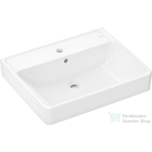 Hansgrohe XANUIA Q 60x48 cm-es pultra ültethető, csiszolt aljú mosdó, fehér 60243450