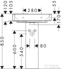 Hansgrohe XANUIA Q 60x48 cm-es pultra ültethető, csiszolt aljú mosdó, fehér 60243450