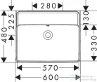 Hansgrohe XANUIA Q 60x48 cm-es pultra ültethető, csiszolt aljú mosdó csaplyuk nélkül, fehér 60244450