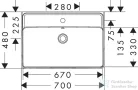 Hansgrohe XANUIA Q 70x48 cm-es pultra ültethető, csiszolt aljú mosdó, fehér 60248450