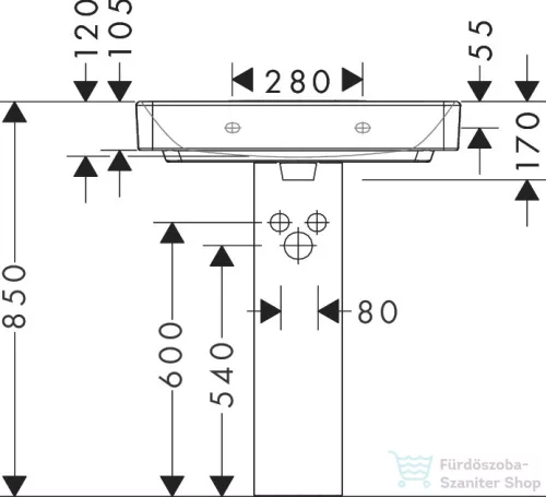 Hansgrohe XANUIA Q 70x48 cm-es pultra ültethető, csiszolt aljú mosdó, fehér 60248450