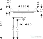 Hansgrohe XANUIA Q 70x48 cm-es pultra ültethető, csiszolt aljú mosdó csaplyuk nélkül, fehér 60249450