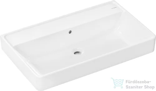 Hansgrohe XANUIA Q 80x48 cm-es pultra ültethető, csiszolt aljú mosdó csaplyuk nélkül, fehér 60251450