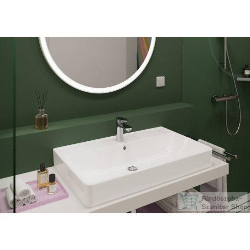 Hansgrohe XANUIA Q 80x48 cm-es pultra ültethető, csiszolt aljú mosdó csaplyuk nélkül, fehér 60251450